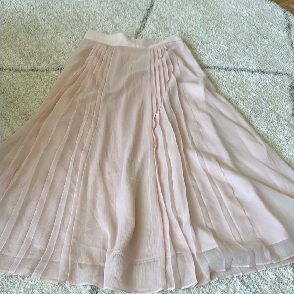 Little Moon Pink Pleated Maxi Skirt Resort Wear